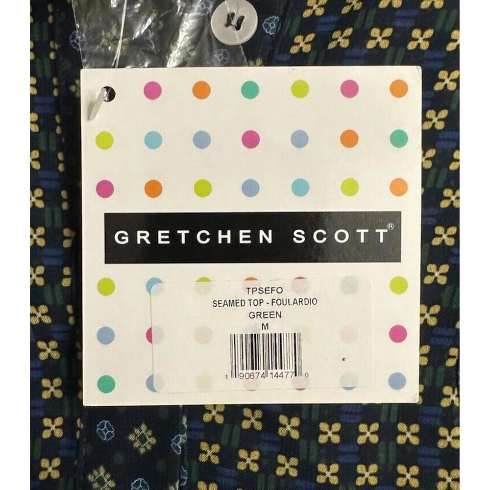 NWT Gretchen Scott Long Sleeve Half Button Polyester Top Blouse Shirt Size M - Picture 8 of 13